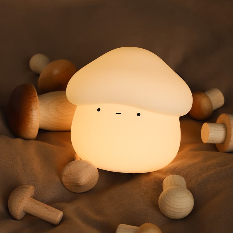 UNew Mushroom Small Night Lamp Cute Silicone Sleeping