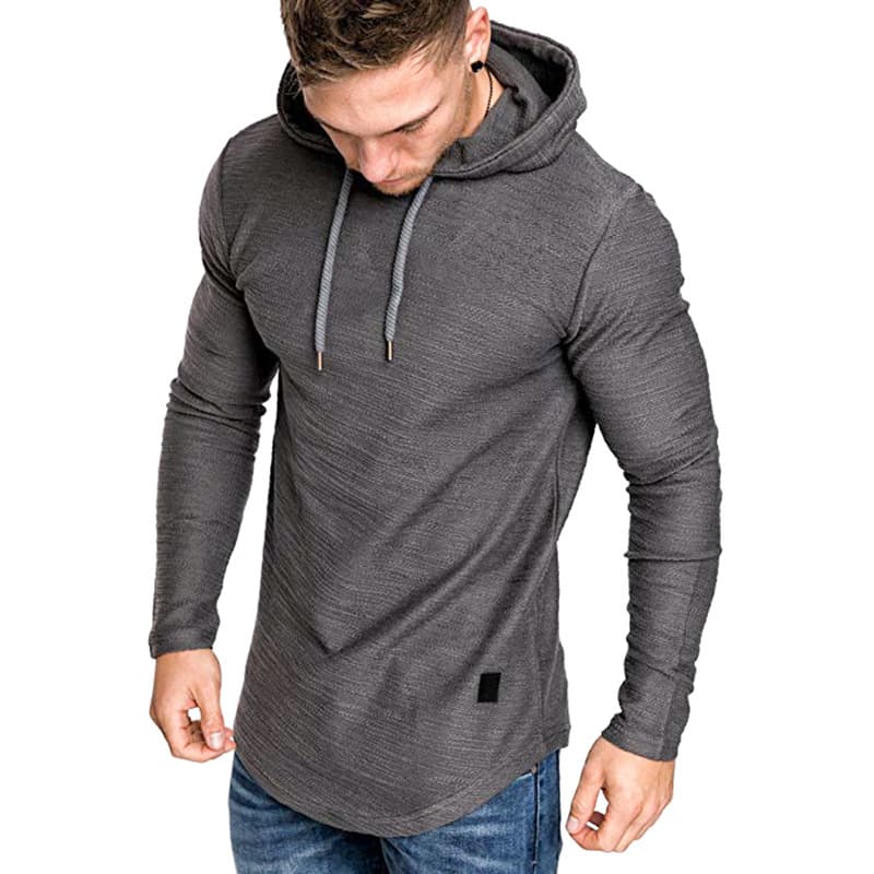 Men Hoodie Sweatshirt Casual Long Sleeve Slim Tops Gym