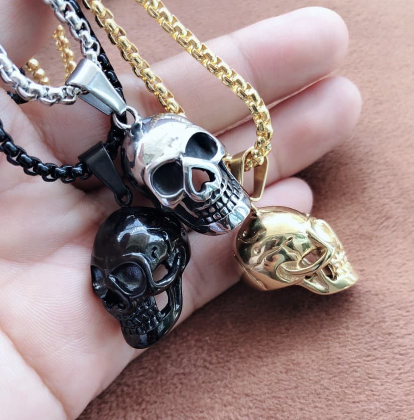 Halloween Skull Necklace Personality Punk Necklace Men