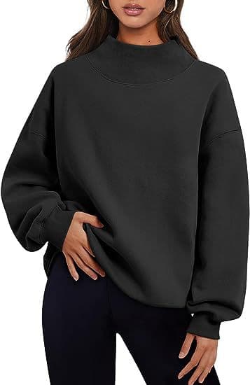 Pullover Sweatshirt Solid Color Loose Tops Round Neck