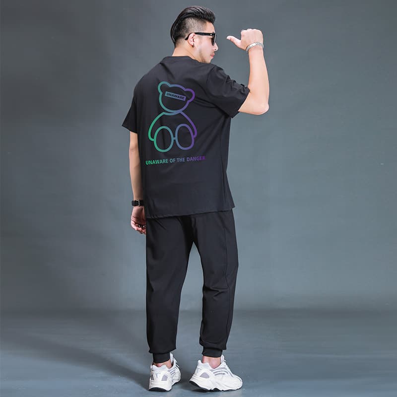 Oversized T-shirt And Trousers Two-piece Fat Casual