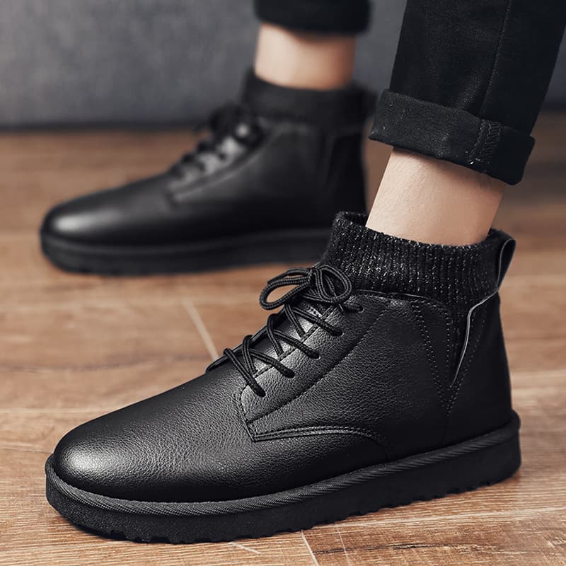 Thickened High-top Bread Men's Shoes Northeast Cotton