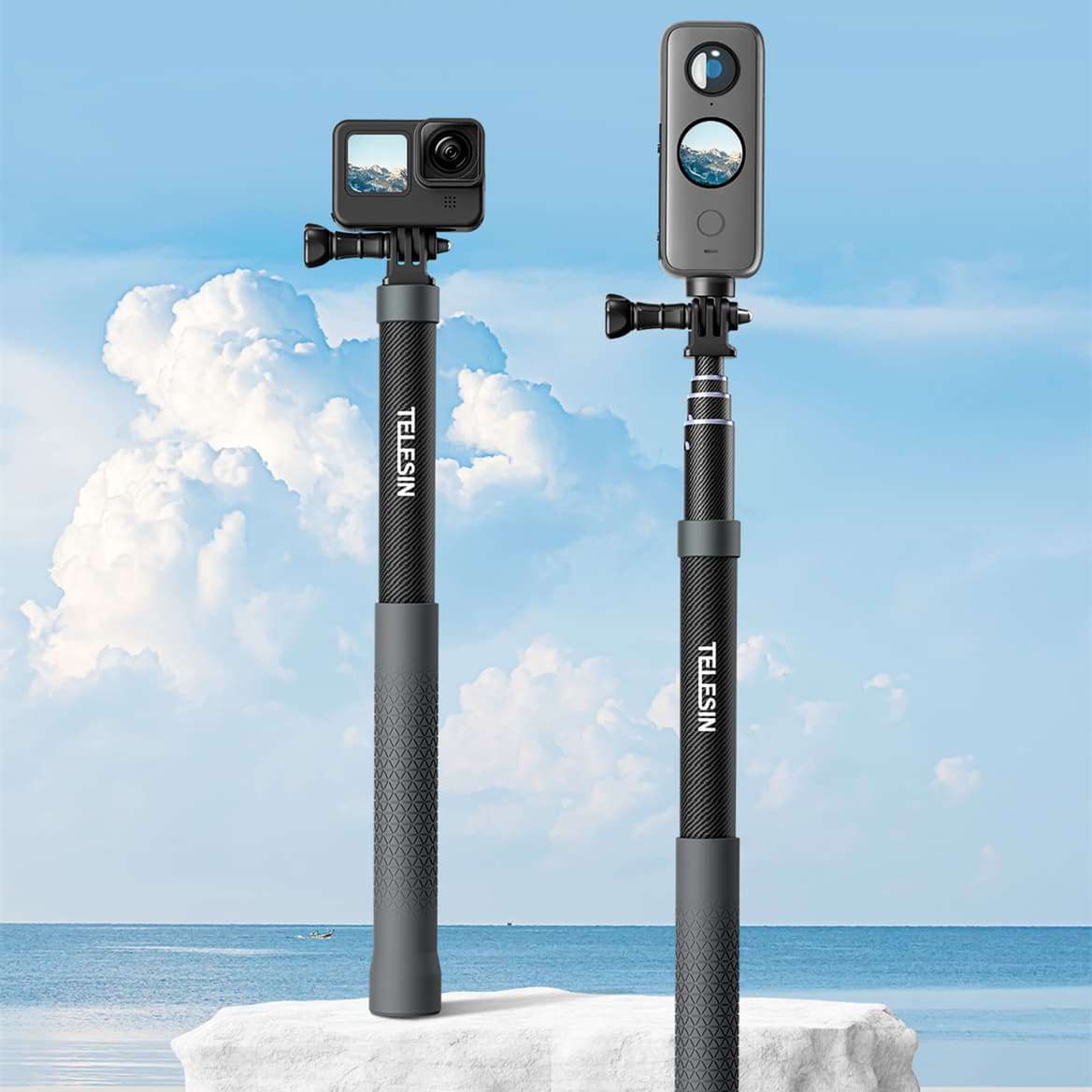 Fit GoPro12 M Carbon Fiber Selfie Stick Insta360