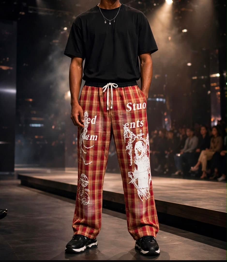 Men’s long trousers..